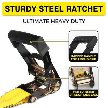 Car Tie Down Straps for Trailers 2" x 10' 4 (Car Tie Down Straps)