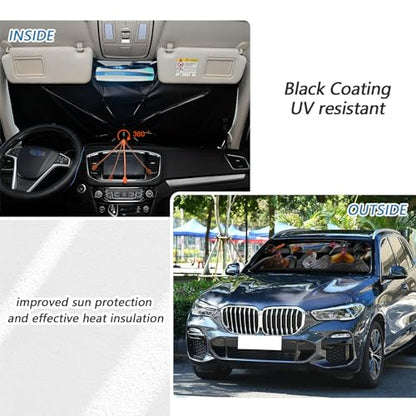 Funny Rooster Car Windshield Sun Shade Umbrella Auto Windshield Umbrella Sun Shades Cover Car Window Shades Blocks UV Rays Car Accessories Windshield Umbrella (One Size / Funny Rooster)