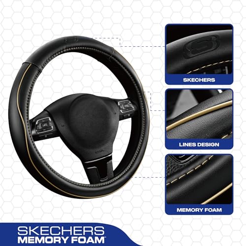 Memory Foam Steering Wheel Cover (Beige)