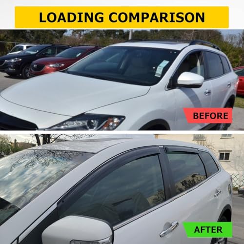 4pcs Window Visors Rain Guards for 2007 (2007-2015 Mazda CX9)