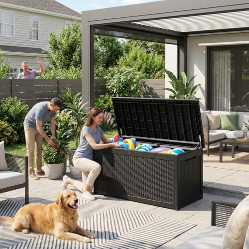 320 Gallon Resin Deck Box (Black / 320 Gallon)