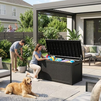 320 Gallon Resin Deck Box (Black / 320 Gallon)