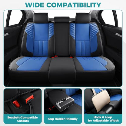 Universal Car Seat Covers for SUVs Sedans Trucks BlackBlue (BlackBlue / Full-Set)