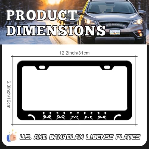 Black Cat License Plate Frames (Cute Pet Black Cat)
