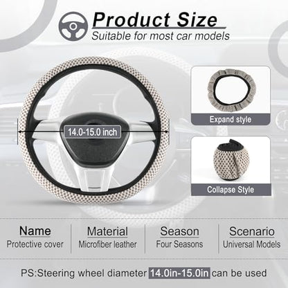 Elastic Stretch Steering Wheel Cover (Grey)