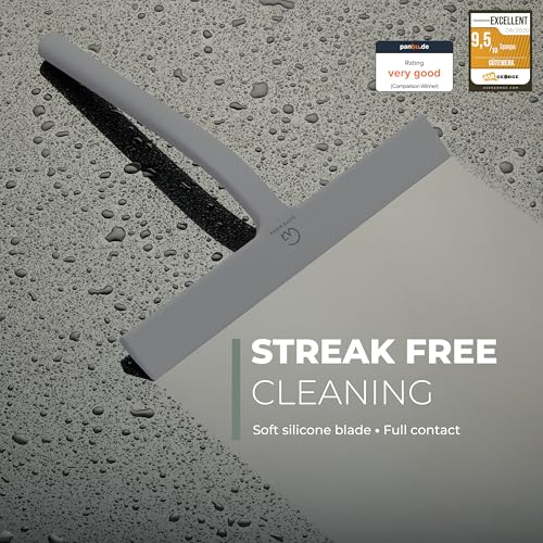 Silicone Shower Squeegee with 3 (Gray / 9 Inches)