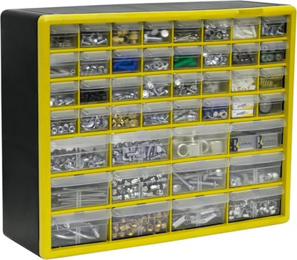 44 Drawer Plastic Storage Cabinet (Yellow / 44 Drawer / 1 Pack)