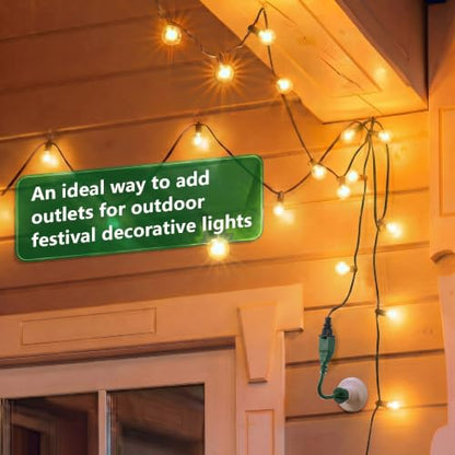 1pcs 3 Outlet Light Socket Adapter (Green)