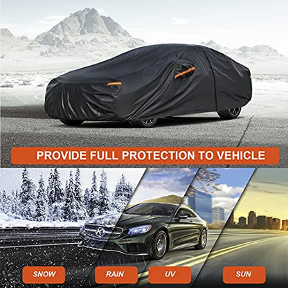 7 Layers Waterproof Car Cover for Toyota Corolla Sedan 1996 (PE-Black / Custom Fit Toyota Corolla Sedan)