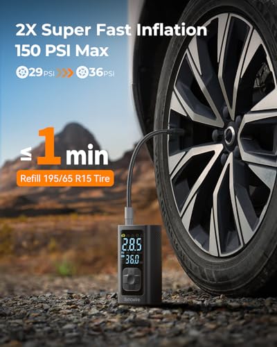 Tire Inflator Portable Air Compressor (Black)