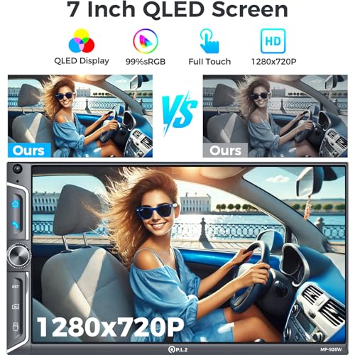 7" QLED Wireless Double Din Car Stereo (7 Inch Car Stereo)