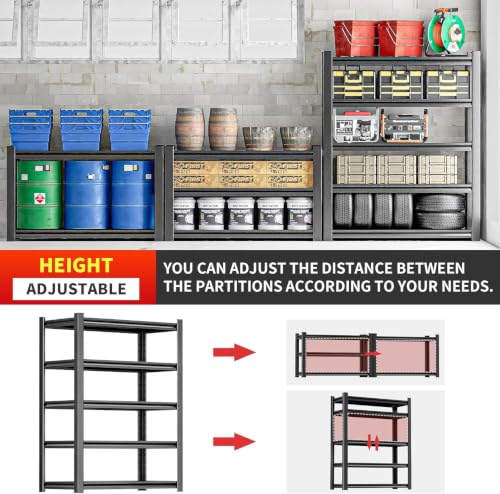 Metal Storage Shelves (27.5"Wx15"Dx58.7"H)