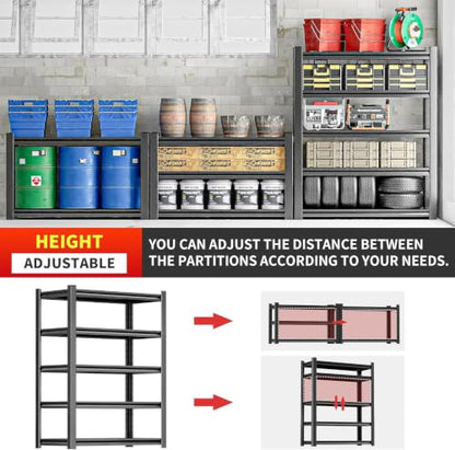 Metal Storage Shelves (27.5"Wx15"Dx58.7"H)
