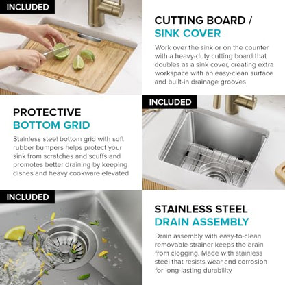 Fairlane 15 in Undermount Workstation Single Bowl 18 (15 Inch / Single Bowl Workstation — Undermount)
