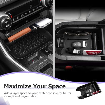 for 2025 Toyota RAV 4 Accessories Compatible with 2019 2020 2021 2022 2023 2024 2025 Toyota RAV 4 Front Center Console Organizer
