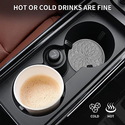 Car Cup Coaster [4 Pack] Silicone Car Coasters (4 Pack-light Grey)