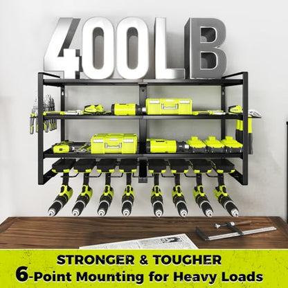 Power Tool Organizer (4-Layer 8-Drill Cordless / black)