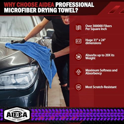 Microfiber Towels for Cars (Blue / 24inx31in)