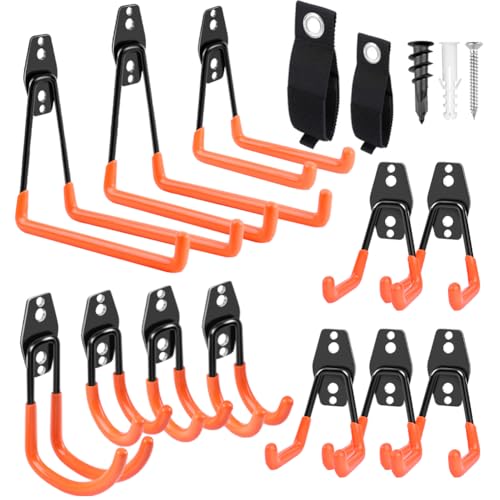 Garage Hooks Heavy Duty 14 Pack (Orange)