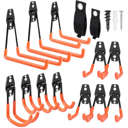 Garage Hooks Heavy Duty 14 Pack (Orange)