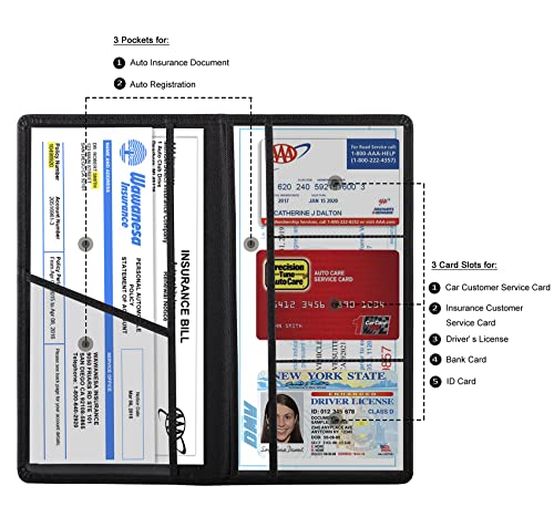 Car Registration and Insurance Card Holder (Cross Black)