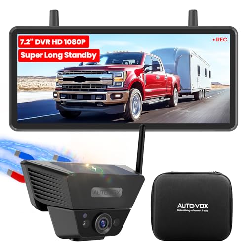 AUTO VOX Wireless Backup Camera Solar Magnetic (7.2" Single Cam)