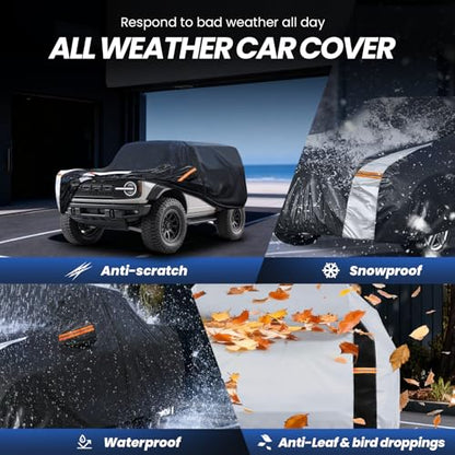 Multi Layer Car Cover Custom Fit for Ford Bronco 2 Door (Custom fit Ford Bronco 2 door/ Ford Bronco Sport / SUV car cover)