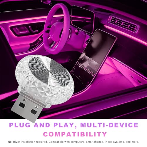 4 PCS USB LED Car Interior Atmosphere Lamp (Pink Purple)
