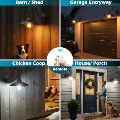 Solar Barn Light Outdoor Aluminum 3 Modes Remote (Dark Bronze / 1 Pack)