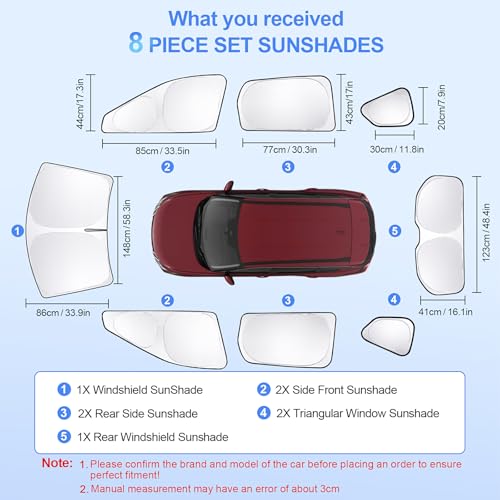 8pcs Car Window Shades for Nissan Rogue 2021 (for Rogue2021-Present-NOT Rogue Sport)
