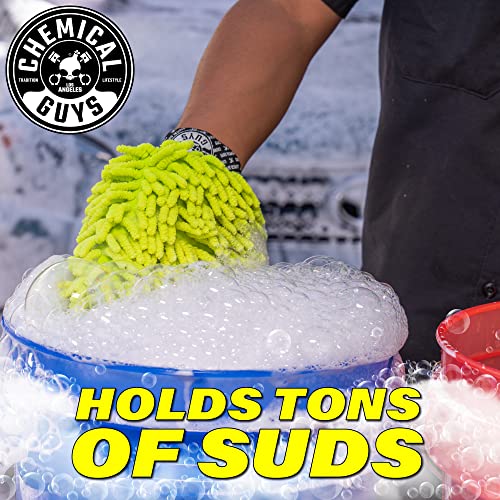 Chenille Microfiber Wash Mitt for Cars (Green / 2 Pack)