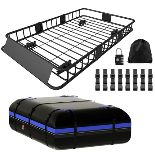250LBS Universal Roof Rack Basket (Roof Basket with Bag)