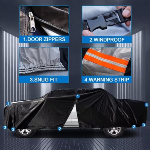 Ford F250 Truck Cover Custom Fit 2001 (F-250(2001-2026) Crew Cab SB / Black Truck Cover)