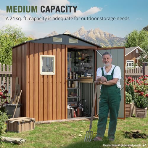Outdoor Storage Shed 6x4 Ft (6x4 FT/No Base)