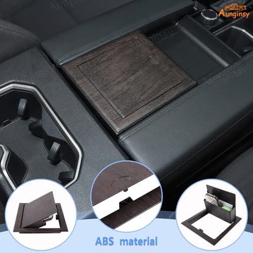 Car Armrest Hidden Storage Box for 2022 (Oak Grain Pattern)