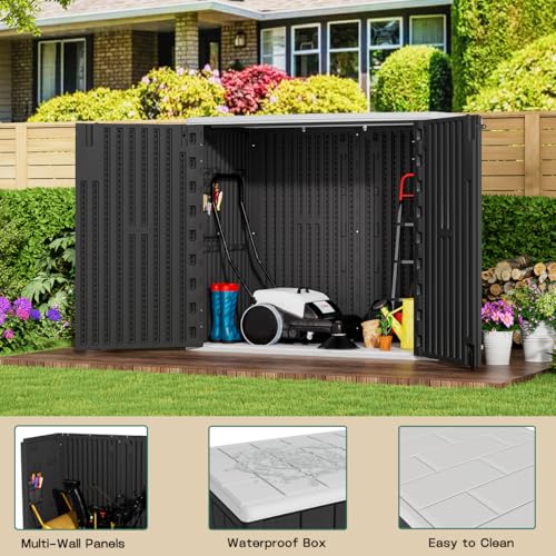 Outdoor Horizontal Storage Sheds (Black / 37 Cu.ft)
