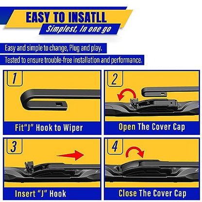 3 Wipers Fits Hyundai Kona 2018 (26"/16"11")