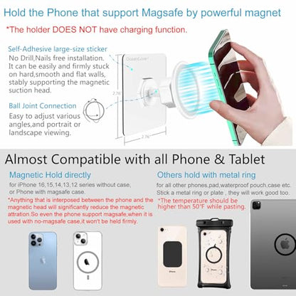 for MagSafe Wall Mount Magnetic Phone Holder (White)