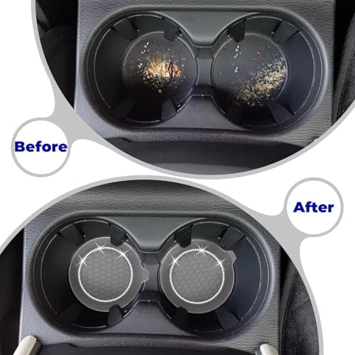 2 PCS Car Cup Coasters (Grey*2pcs / With Diamonds)
