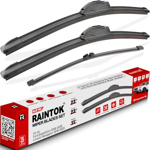 3 Pack Windshield Wiper Blades Replacement for Ford Expedition 2018 (22"/22"/11")