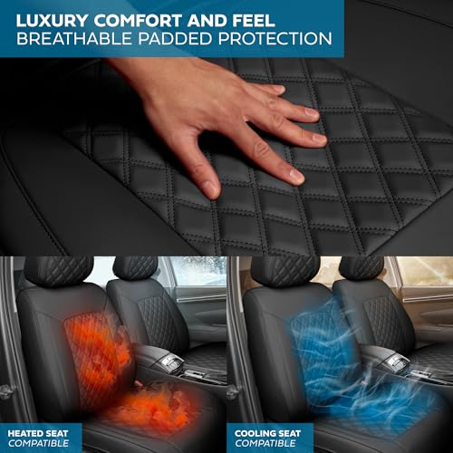 Curated Onyx Napa Leather Seat Covers for Cars & SUVs (Black (Onyx) / Front Seats)