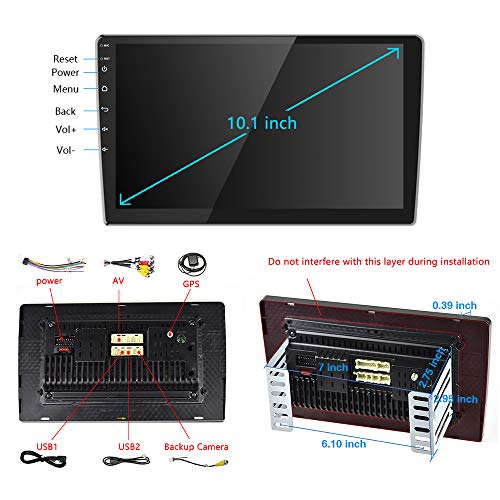 Double Din Car Stereo Radio Receiver (10.1 Inch Android Radio+License Plate Camera)
