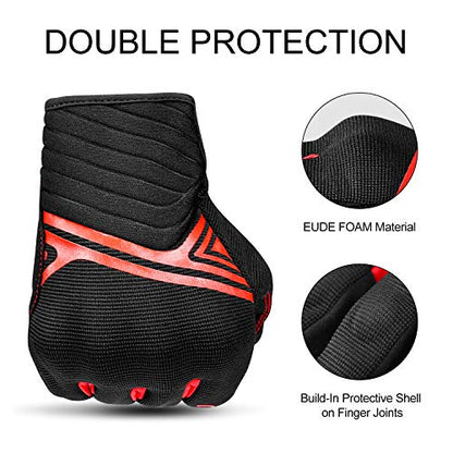 Motorcycle Gloves Breathable Mesh Touchscreen Hard Knuckles (Red / Small)