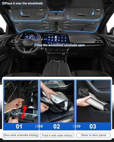 for 2026 2027 Chevy Traverse Car Windshield Sun Shade Umbrella (2024-2027 Traverse)