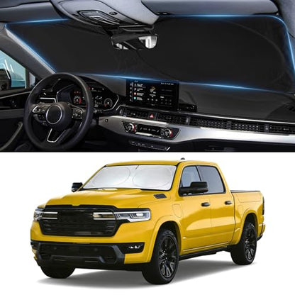 Sun Shade for Ram Windshield Sunshade for 2019 (Fit Ram 1500 19-25)