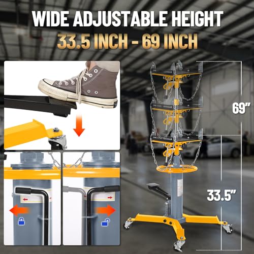 Dual Plunger Hydraulic Transmission Jack 1322lbs Capacity (1322 LBS / Yellow)