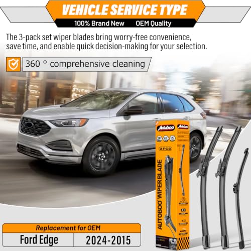 Windshield Wiper Blade Replacement for Ford Edge 2015 (28"+28"+15")