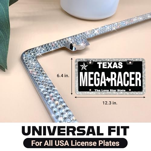 Sparkly Bling License Plate Frame for Women (1 Piece)