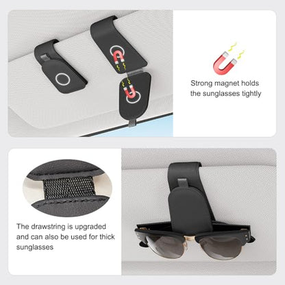 Magnetic Sunglass Holder for Car Visor (Black)