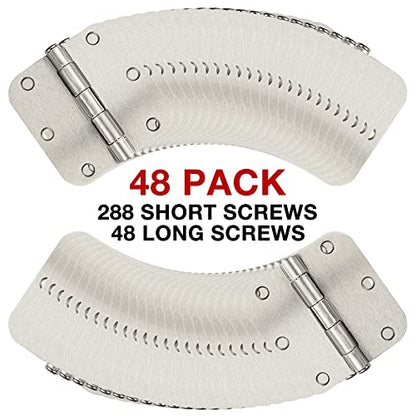 Rounded Door Hinges Brushed Nickel 3.5 Inch 5 (Satin Nickel-Rounded / 48 Pack)